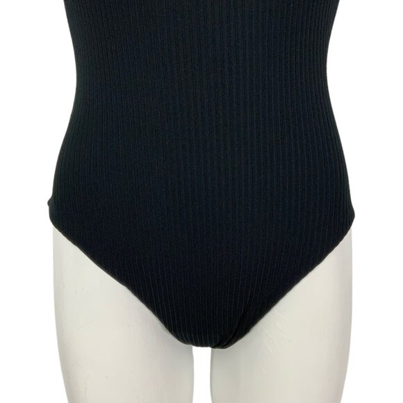 Hurley Block Party Racerback One Piece Swimsuit S Black Striped Beach - Picture 8 of 12